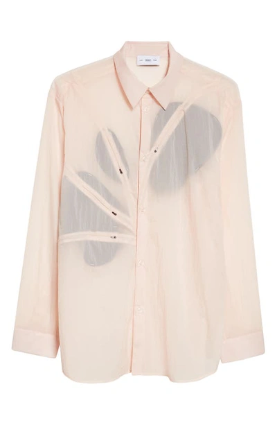 Shop Post Archive Faction 5.0 Center Zip Nylon Button-up Shirt In Pink