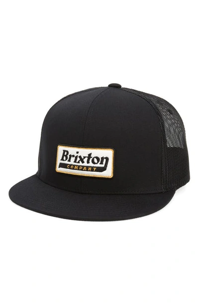 Shop Brixton Steadfast Mesh Snapback Hat In Black