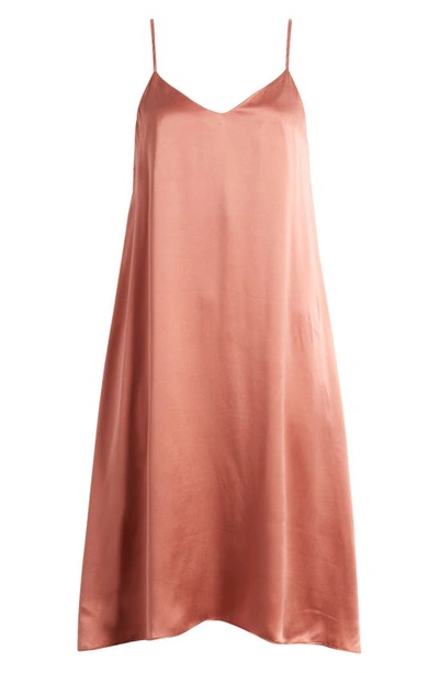 Shop Papinelle Pure Silk Slip Nightgown In Soft Cinnamon