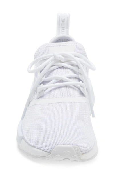 Shop Adidas Originals Nmd R1 Primeblue Sneaker In White/ White/ Silver Met