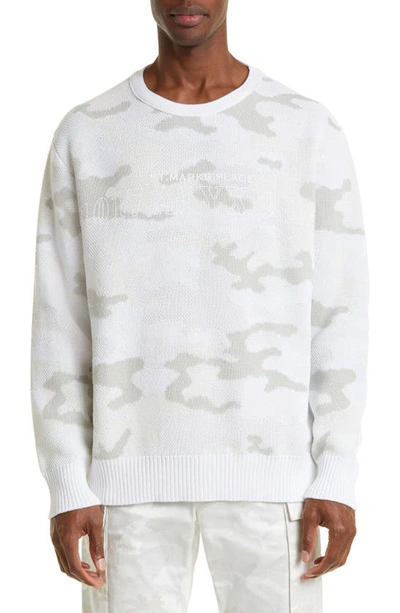 Shop Alyx Camo Cotton Blend Sweater In Mty0001 Camo Black/ Grey