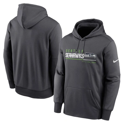 Shop Nike Anthracite Seattle Seahawks Prime Logo Name Split Pullover Hoodie