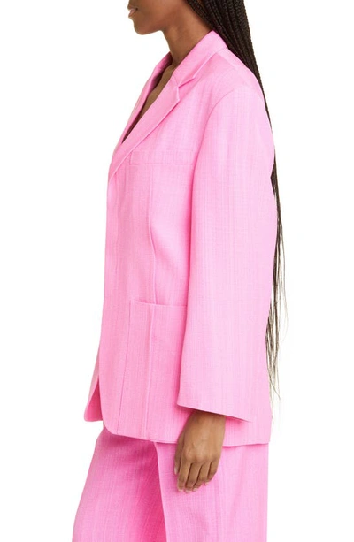 Shop Jacquemus Boxy Jacket In 430 Pink