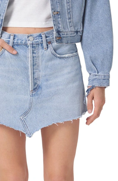 Shop Agolde Parker Raw Hem Organic Cotton Miniskirt In Intention