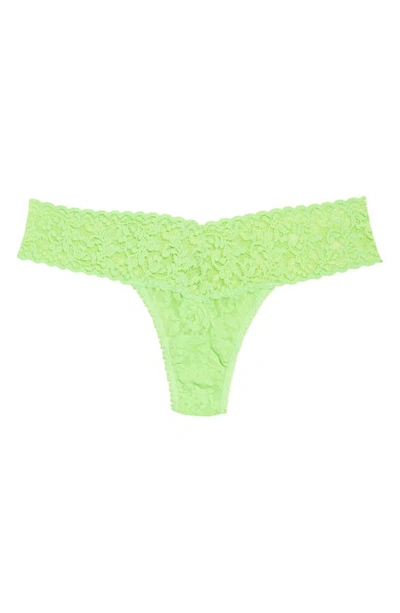 Shop Hanky Panky Signature Lace Low Rise Thong In Lush Green