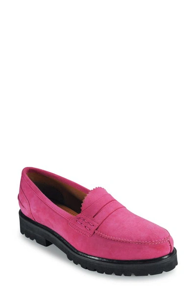 Shop Band Of The Free Alder Lug Penny Loafer In Fuchsia