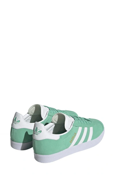 Shop Adidas Originals Gazelle Sneaker In Mint/ White/ Gold Metallic