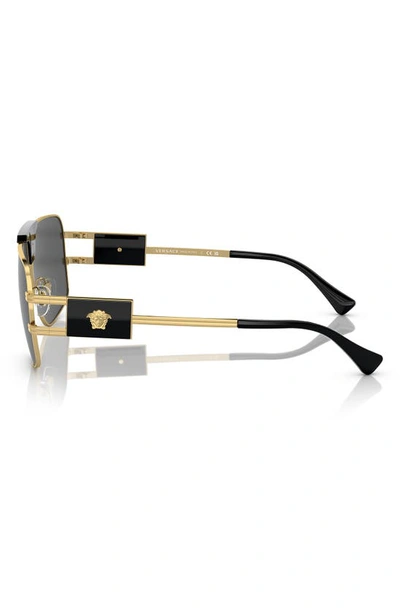 Shop Versace 63mm Oversize Pillow Sunglasses In Gold