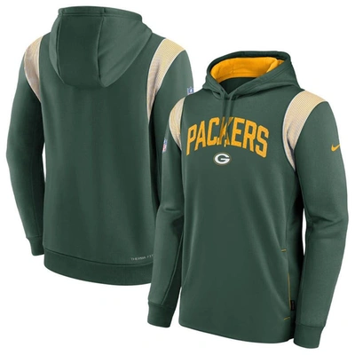 Shop Nike Green Green Bay Packers Sideline Athletic Stack Performance Pullover Hoodie