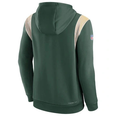 Shop Nike Green Green Bay Packers Sideline Athletic Stack Performance Pullover Hoodie