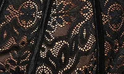 Dreamgirl Fishnet Mesh & Lace Teddy With Garter Straps In Black