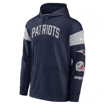 Shop Nike Navy New England Patriots Sideline Athletic Arch Jersey Performance Pullover Hoodie