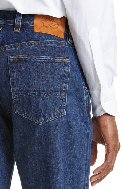 Shop Drake's Selvedge Denim Straight Leg Jeans In Blue