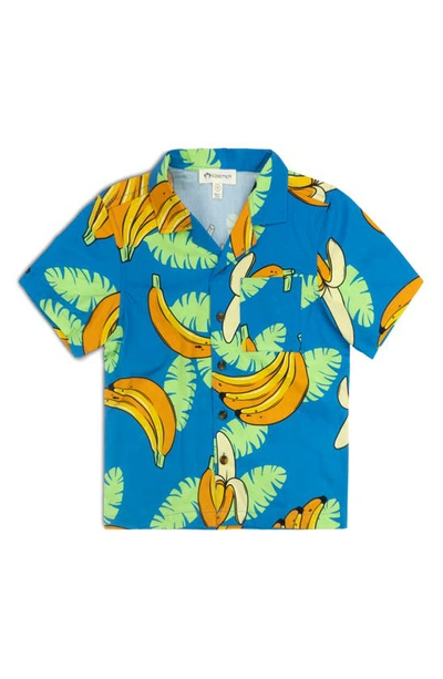 Shop Appaman Kids' Resort Button-up Shirt In Bananas