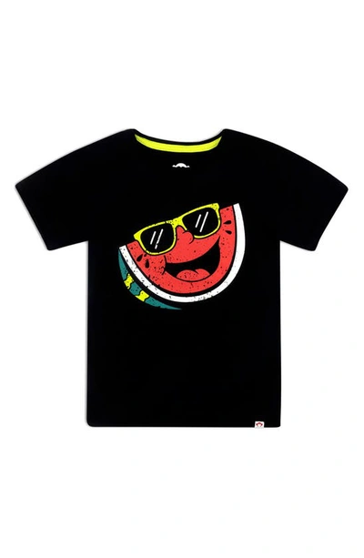 Shop Appaman Kids' Summer Melon Cotton Graphic Tee In Black