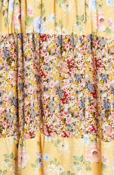 Shop Adelyn Rae Luana Mixed Floral Print Midi Dress In Yellow Mix