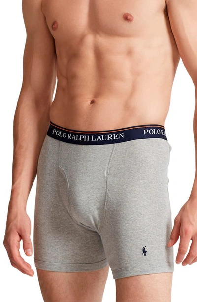 Polo Ralph Lauren Assorted 3-pack Classic Cotton Boxer Briefs In Grey Multi  | ModeSens