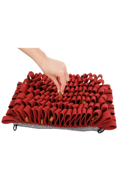 Shop Pet Life 'sniffer Grip' Interactive Anti-skid Pet Snuffle Mat In Red
