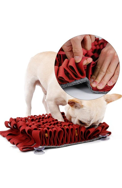 Shop Pet Life 'sniffer Grip' Interactive Anti-skid Pet Snuffle Mat In Red