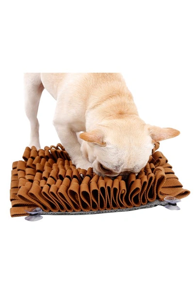 Shop Pet Life The  ® 'sniffer Grip' Interactive Anti-skid Pet Snuffle Mat In Brown