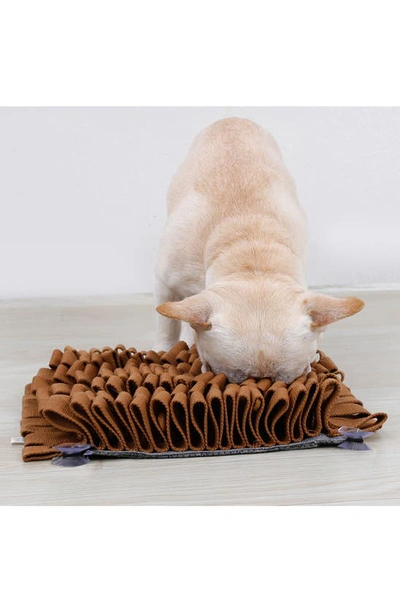 Shop Pet Life The  ® 'sniffer Grip' Interactive Anti-skid Pet Snuffle Mat In Brown