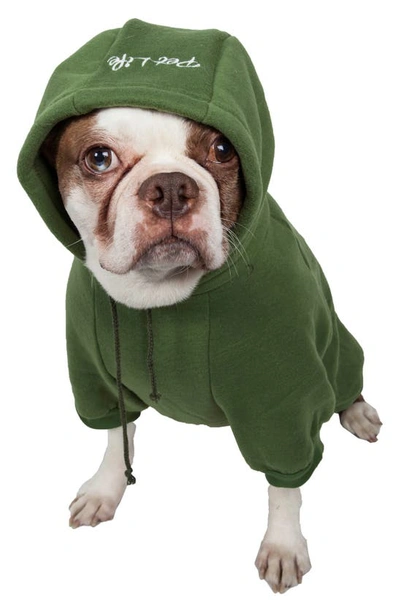 Shop Pet Life Fashion Plush Cotton Hoodie In Green