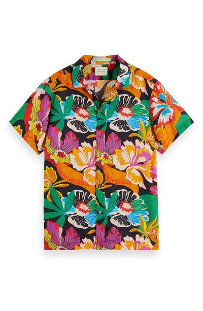 Shop Scotch & Soda Floral Linen Blend Camp Shirt In 5669-floral