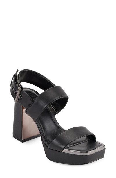 Shop Dkny Bibiana Slingback Platform Sandal In Black