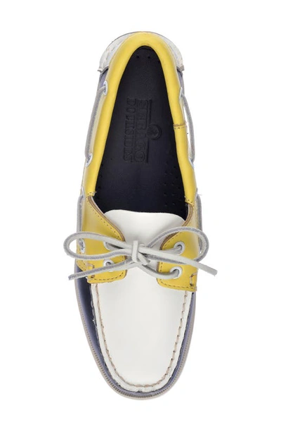 Sebago Portland Spinnaker Water Resistant Boat Shoe In Navy - Yellow -  White | ModeSens