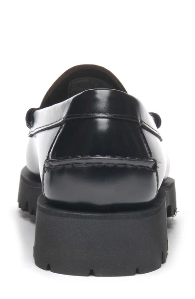 Shop Sebago Dan Lug Waterproof Platform Loafer In Black