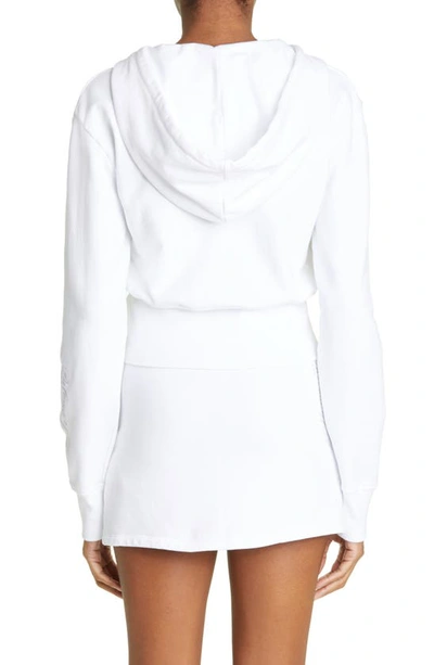 Shop Paloma Wool Cabaret Fitted Crop Organic Cotton Sweatshirt In White