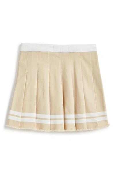 Shop Tractr Pleated Skort In White Khaki