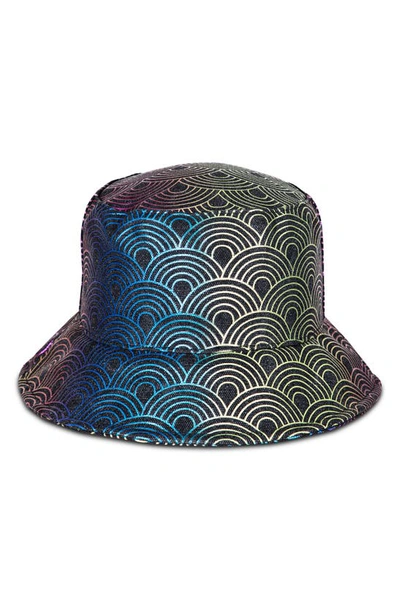 Shop Kurt Geiger Rainbow Print Bucket Hat In Black