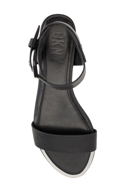 Shop Dkny Tamara Ankle Strap Sandal In Black