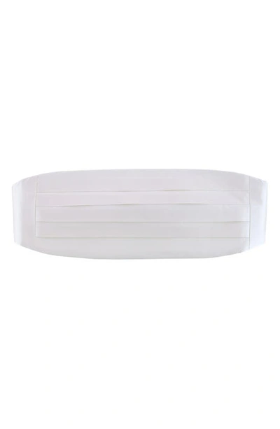 Shop Trafalgar Sutton Solid Silk Cummerbund In Ivory