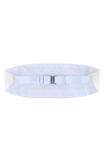 Shop Trafalgar Sutton Solid Silk Cummerbund In Ivory