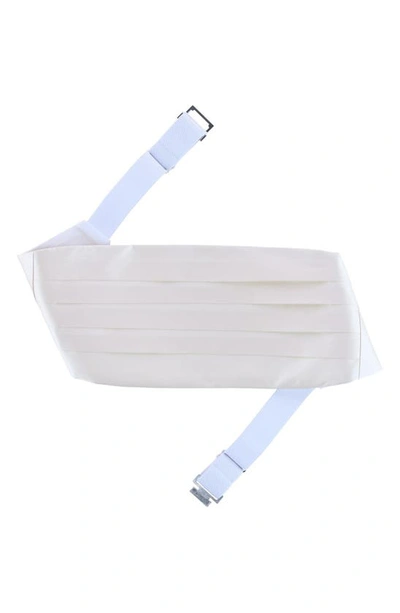 Shop Trafalgar Sutton Solid Silk Cummerbund In Ivory