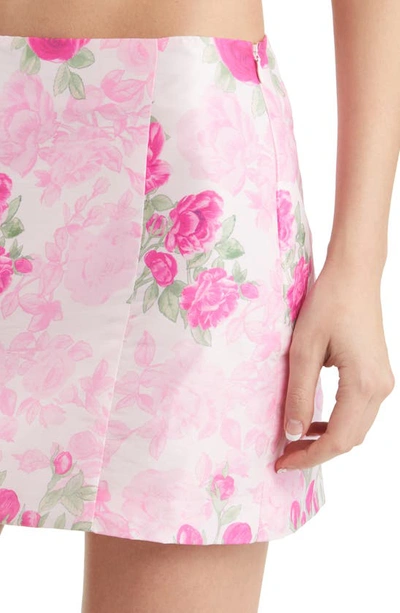 Shop Loveshackfancy Charma Miniskirt In Pink Ivy