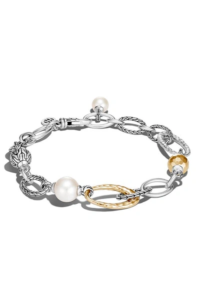 Shop John Hardy Classic Chain Freshwater Pearl Chain Link Bracelet In White