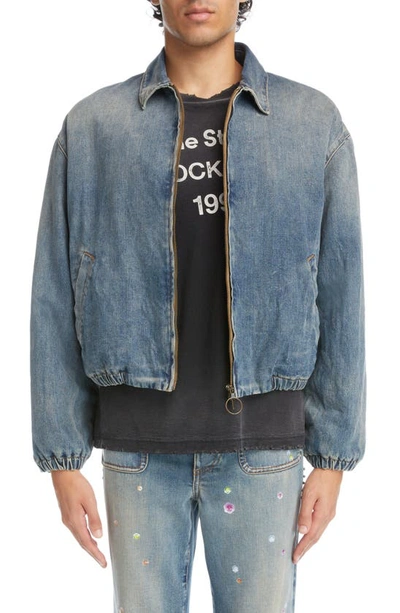 Acne Studios Denim Bomber Jacket In Blue | ModeSens