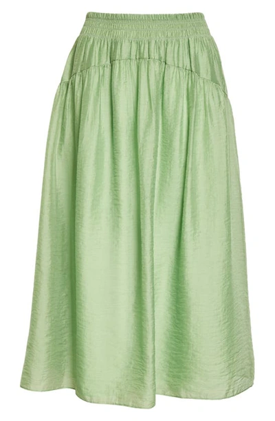 Shop Vince Smocked Waist Chiffon Skirt In Sprout