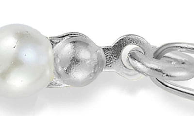 Shop Sphera Milano Cultured Freshwater Pearl Paperclip Link Bracelet In Silver