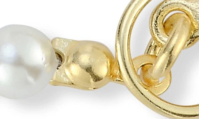 Sphera Milano Sterling Pearl X Paperclip Toggle Bracelet In Gold