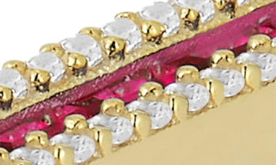 Sphera Milano 14k Gold Plated Sterling Silver Cubic Zirconia Bar Ring In Gold