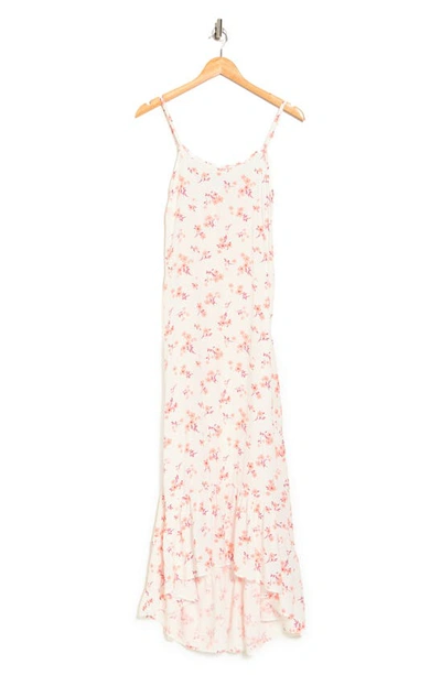 Shop Love...ady Ditsy Floral Print High-low Ruffle Dress In Orange Light