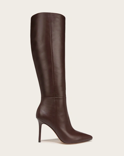 Shop Veronica Beard Lisa Leather Tall Boot In Espresso