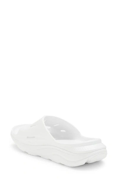 Shop Hoka Gender Inclusive Ora Recovery Slide 3 Sandal In White / White