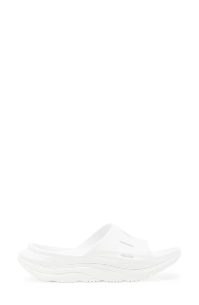 Shop Hoka Gender Inclusive Ora Recovery Slide 3 Sandal In White / White