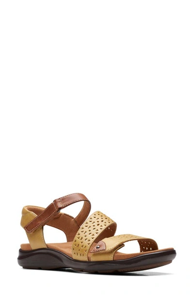 Shop Clarks Kitly Way Sandal In Yellow Leather