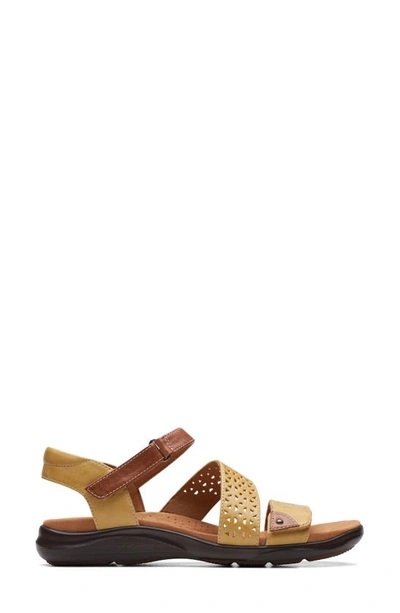 Shop Clarks Kitly Way Sandal In Yellow Leather